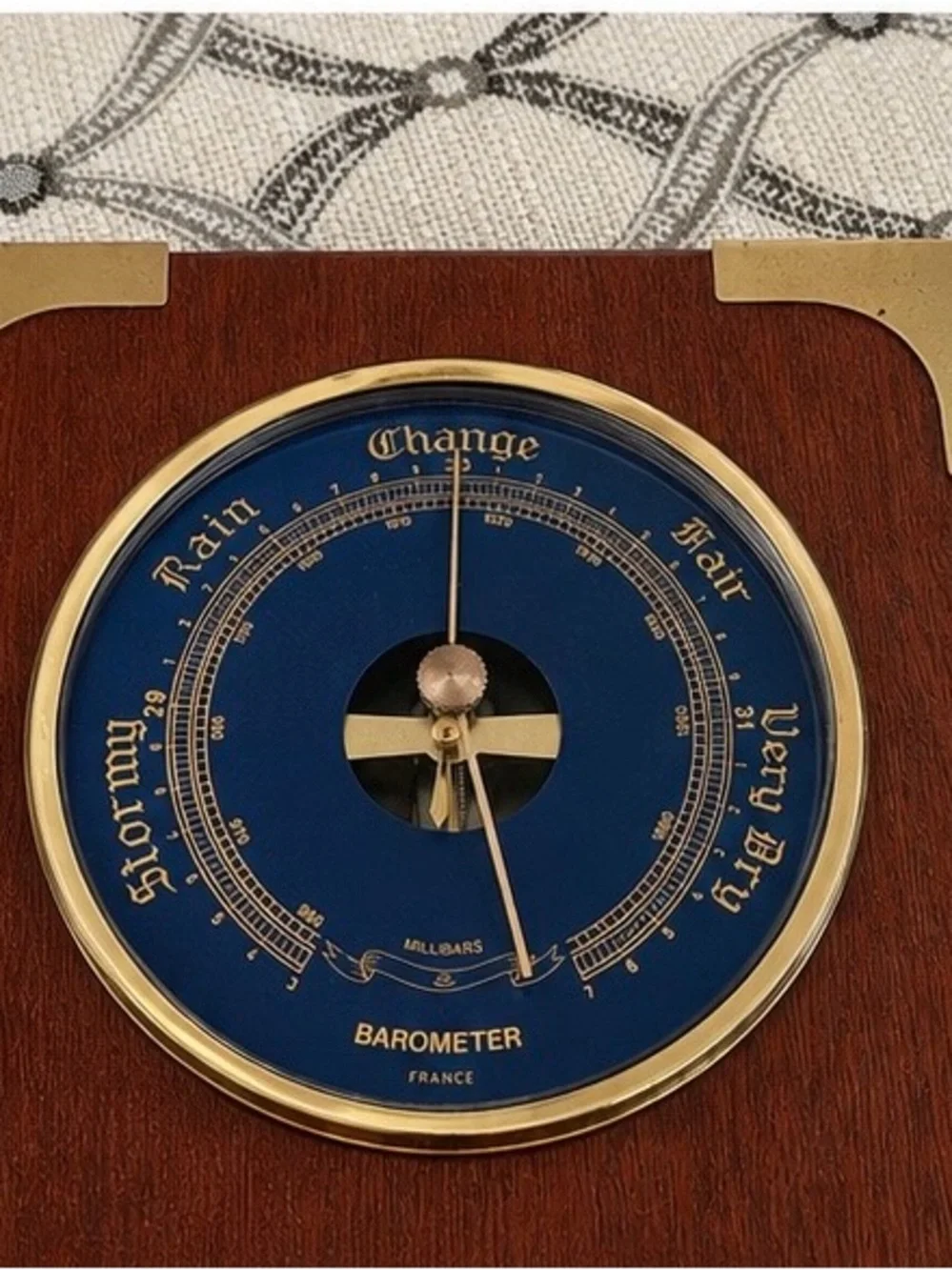 Hygrometer, Barometer, Thermometer Mahogany With Brass Corners Made In France